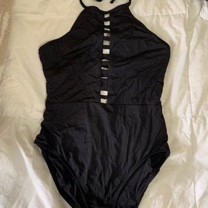 One piece w cut outs down the front